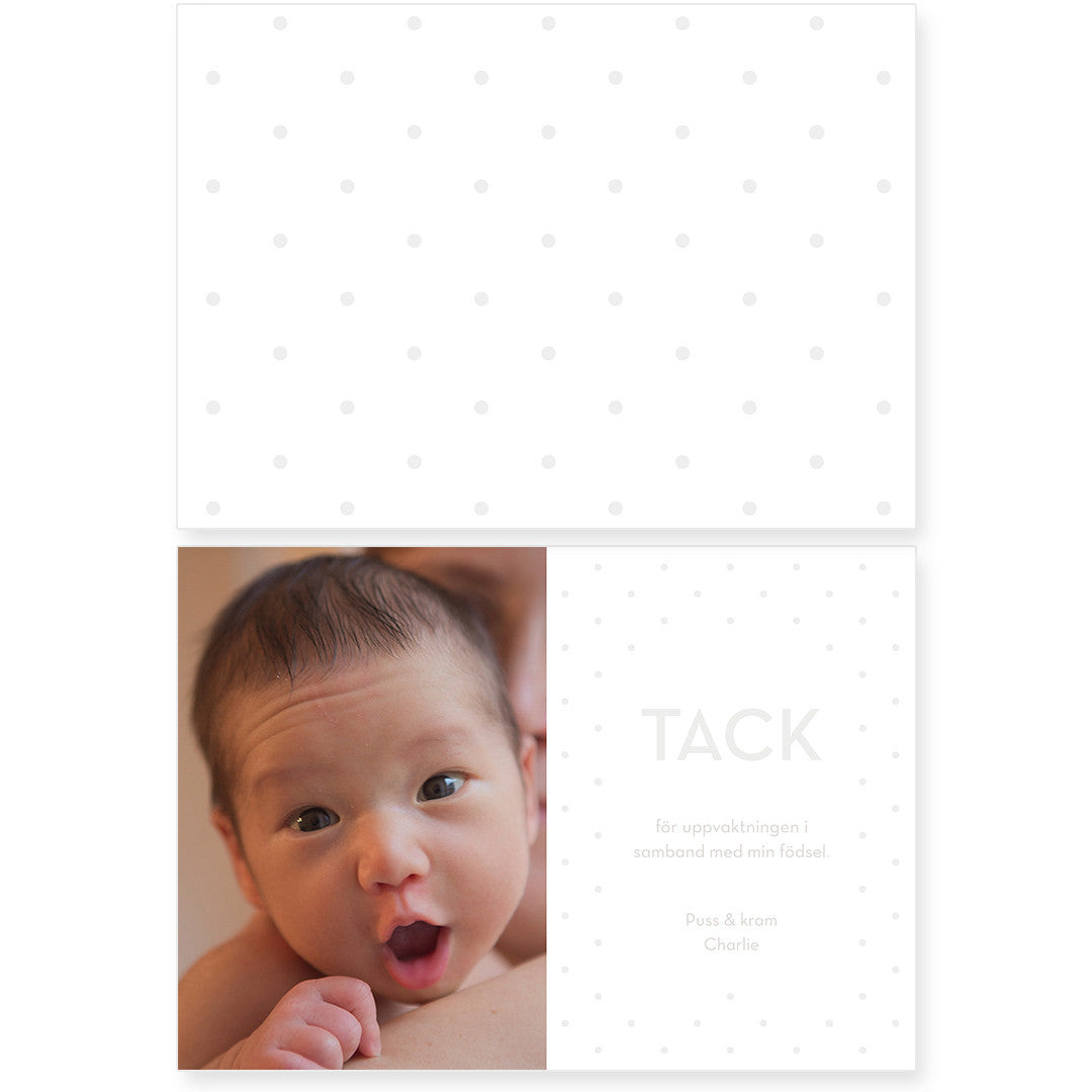 Dot tackkort - perfekt som inbjudan eller tackhälsning