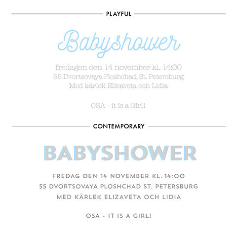Babyshower stilar