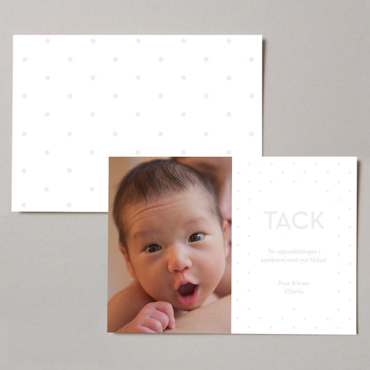 Dot tackkort - perfekt som inbjudan eller tackhälsning
