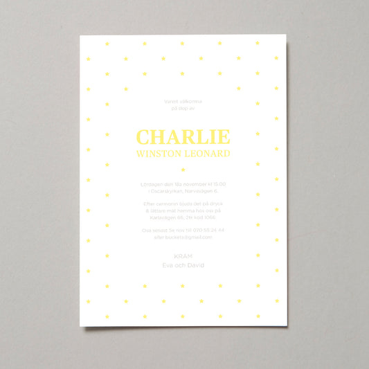 Star dopinbjudan - perfekt för dop och kalas