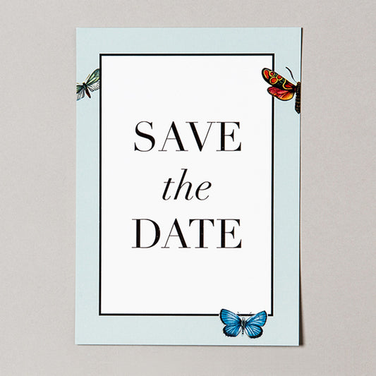 Butterfly Save the Date till Bröllop