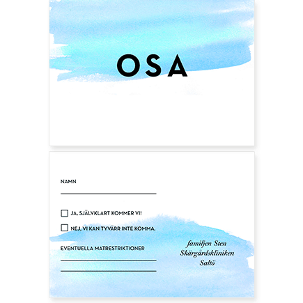 Akvarell OSA-kort till bröllop