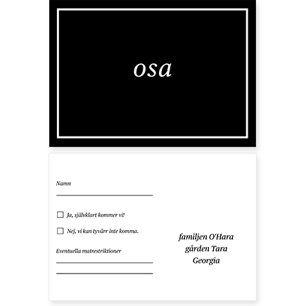 Classic OSA-kort till bröllop