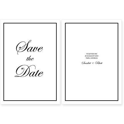 Classic Save the Date till bröllop