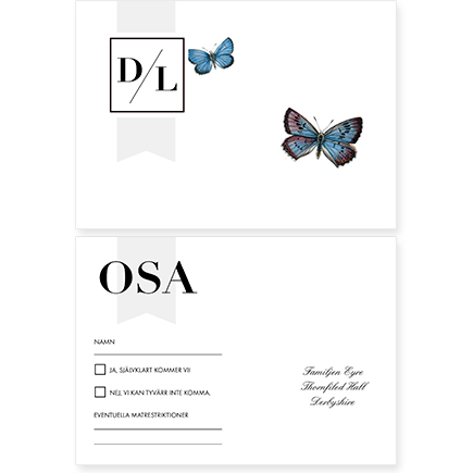 Butterfly OSA-kort till bröllop