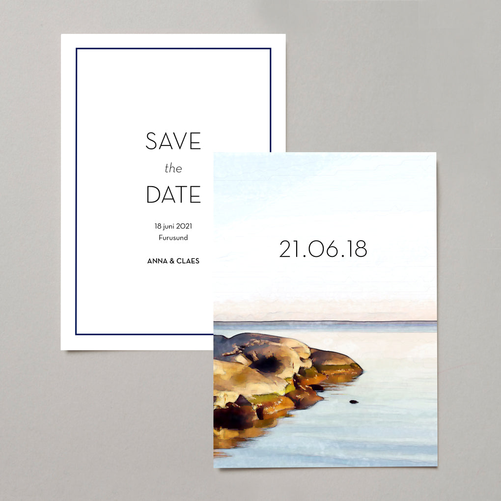Save the Date kort till bröllop Skärgård