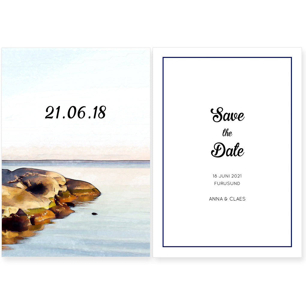 Skärgård Save the Date till bröllop