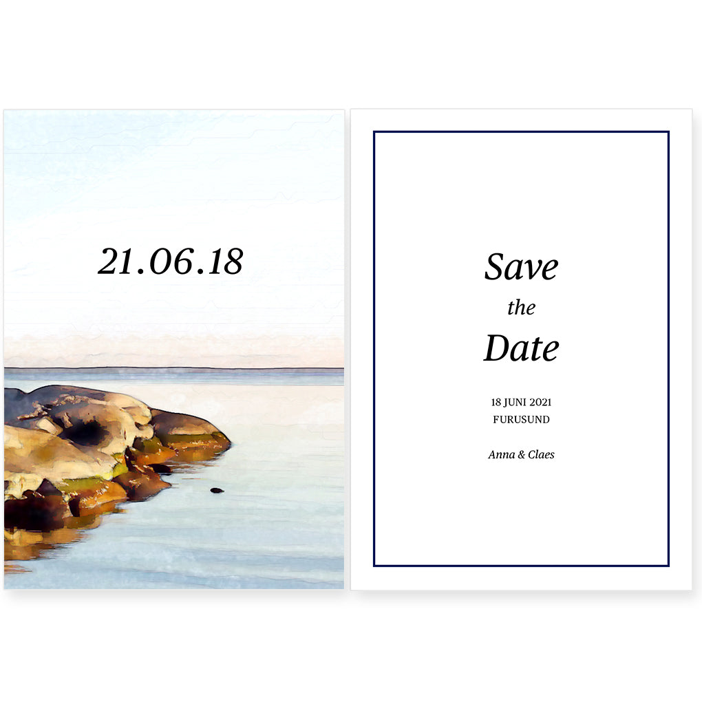 Skärgård Save the Date till bröllop