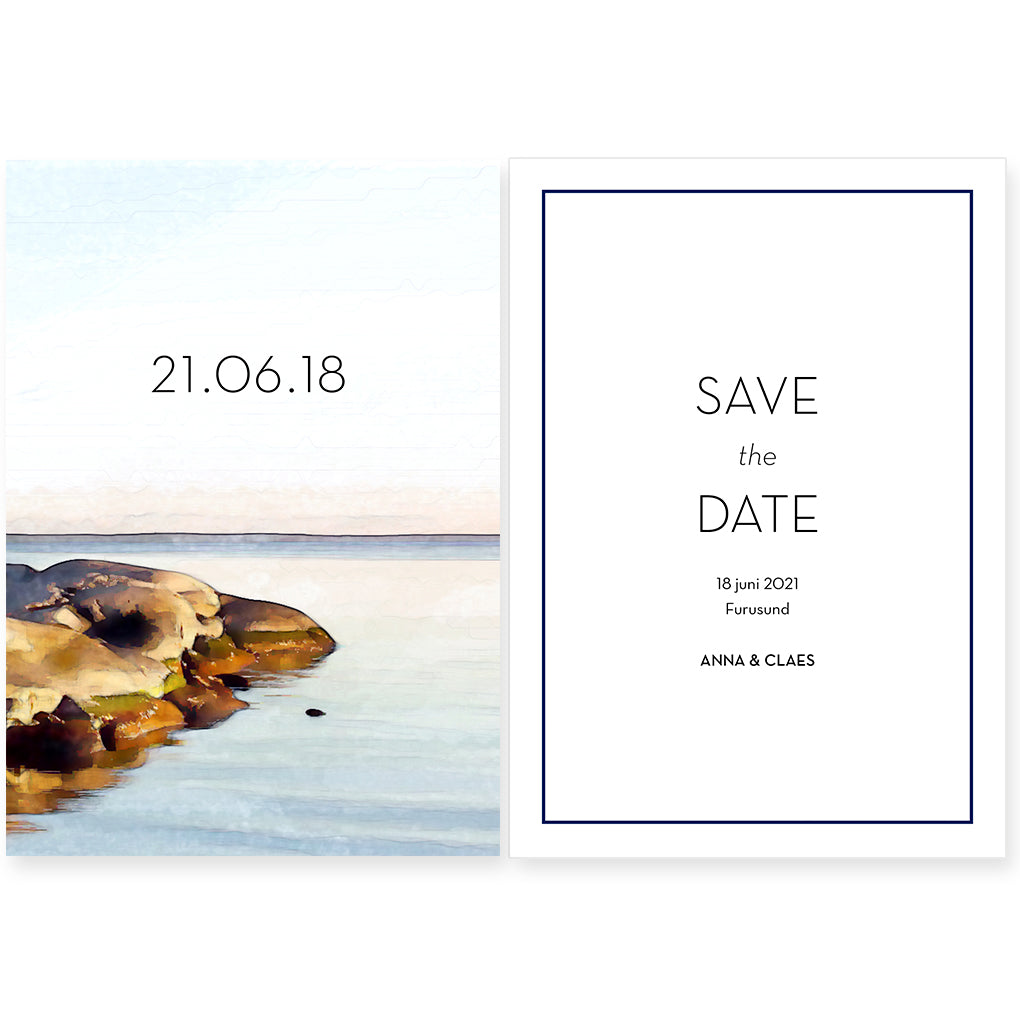 Skärgård Save the Date till bröllop